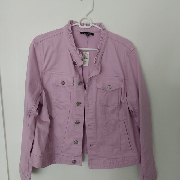 Talbots Jackets & Blazers - Talbots Lavender Jean-Style Jacket Women's XL
